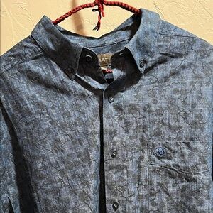 Ariat Button Up Floral Blue Shirt